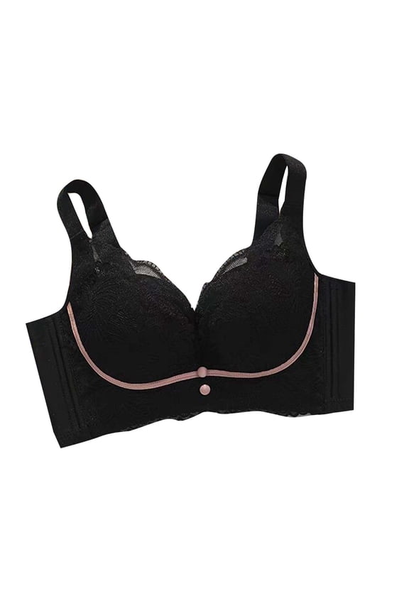 Womens Wireless Lace Bra Full Coverage Comfort, Soft Stretch Nylon Spandex, Adjustable Straps Plus Size Black,Size 2XL
