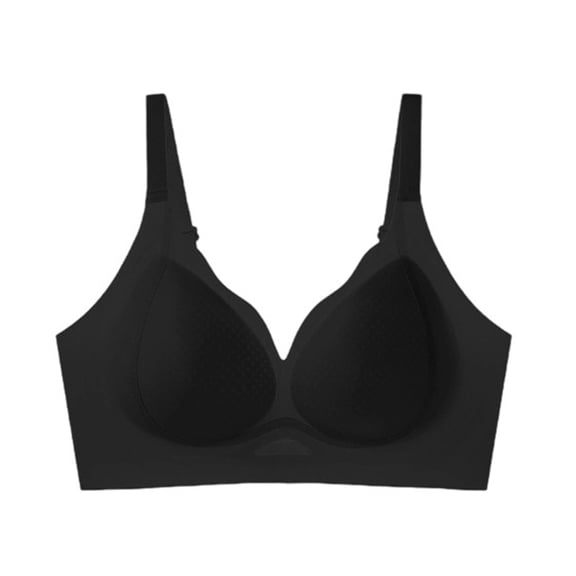 Womens Wireless Push Up Seamless Bras No Underwire Comfort Ice Silk Back Smoothing Full Coverage Everyday Sports Bra(Black,38)