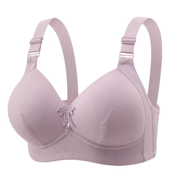 Womens Wireless Seamless Bras Full Coverage Supportive Lounge Bra Non-steel Lace Stitching Comfortable And Breathable Gathered Adjustable Bra Underwear