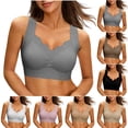 thumbnail image 1 of Womens Wireless Seamless Bras Full Coverage Supportive Lounge Bra Solid Color Seamless Lifting Soft Support Bra For Everyday Bras Coffee XS, 1 of 3