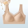 thumbnail image 1 of Womens Wireless Support Bra Wide Strap Mesh V-Neck Smoothing Shaping Everyday Brassiere Khaki Lace Bralette Tops for Lady M, 1 of 9