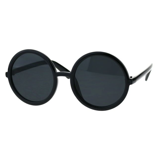 Womens Wizard Round Circle Lens Plastic Mod Fashion Sunglasses Black ...
