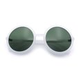 thumbnail image 1 of SA106 Womens Wizard Round Circle Lens Plastic Mod Fashion Sunglasses / White Frame - Green Lens, 1 of 8