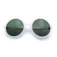 thumbnail image 1 of SA106 Womens Wizard Round Circle Lens Plastic Mod Fashion Sunglasses / White Frame - Green Lens, 1 of 8