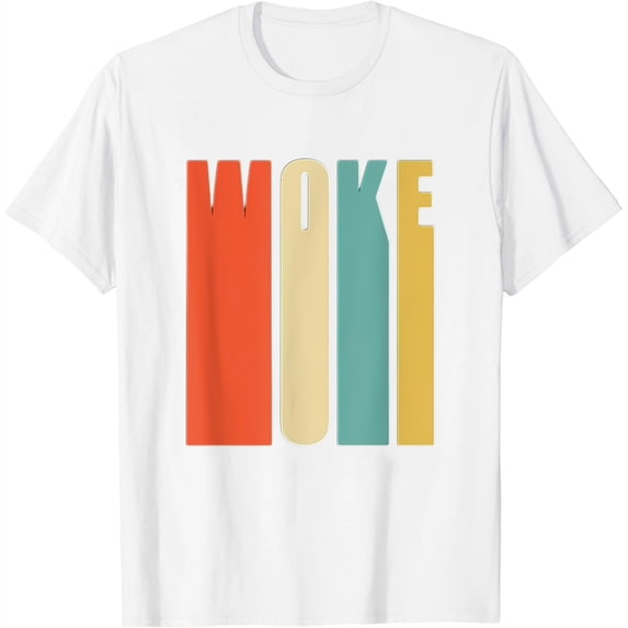 Womens Woke Af Shirt - Extremely Woke T-Shirt In Retro 60S Style White Small