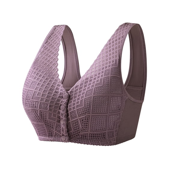 Womens Women Bras Wireless Padded No Steel Ring Front Close Bra T Back Plus Bra Womens Seamless Maximum Support Sports Bras for Women Unlined Bra For Large Bust Womens Bras Push up Womens Bras No