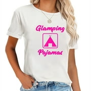 JDEFEG Camping Clothes for Women Womens Pajamas Set Short Sleeve