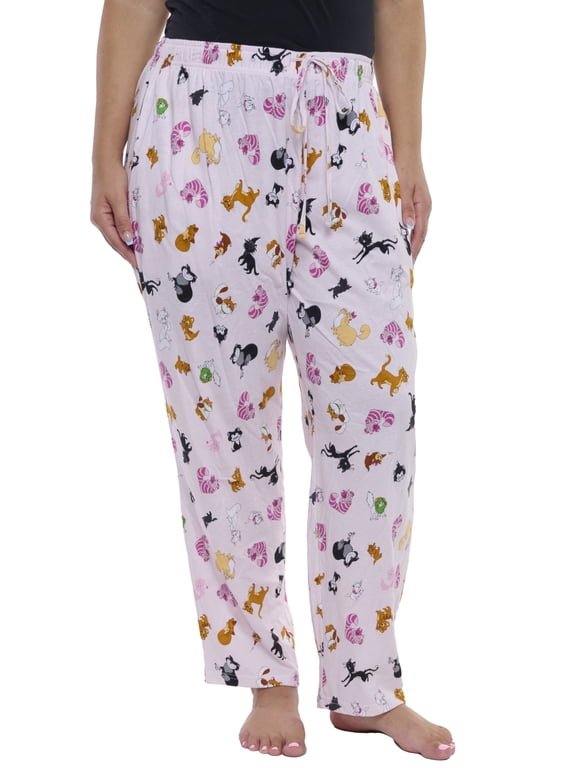 Womens & Women's Plus Size Disney Cats Pajama Pants Loungewear Pink