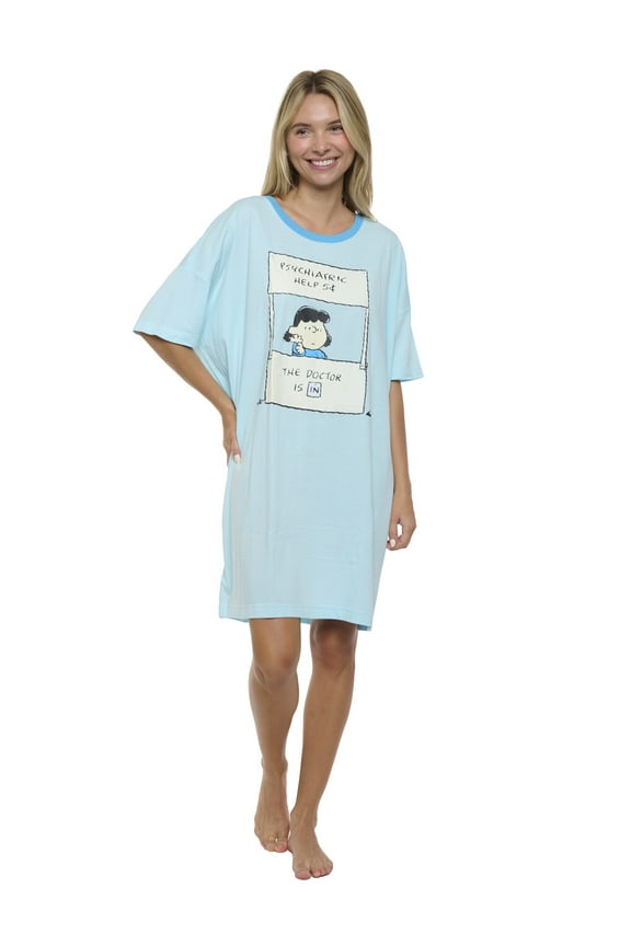 Womens & Womens Plus Size Peanuts Lucy Sleep Shirt Nightgown Pajamas Snoopy
