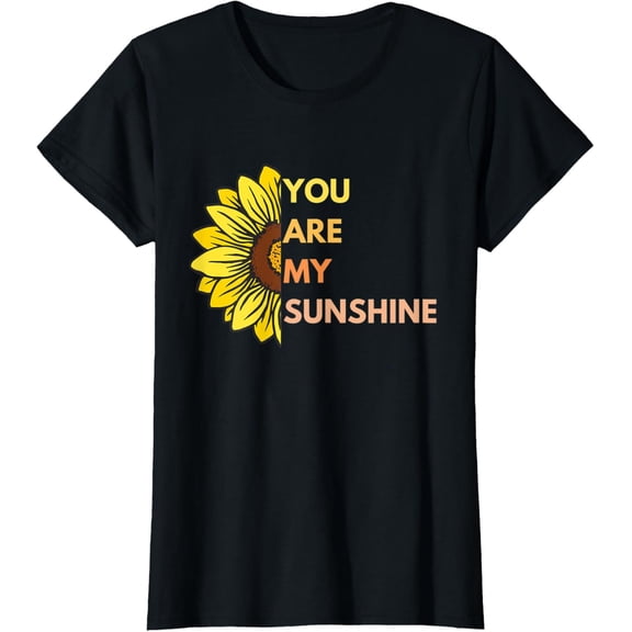 Womens Womens You Are My Sunshine Summer Sunflower Graphic Cool Tee T-Shirt