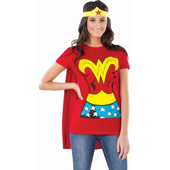 DC Comics Classic Wonder Woman T-Shirt Costume for Adults by Rubies, Women's Small