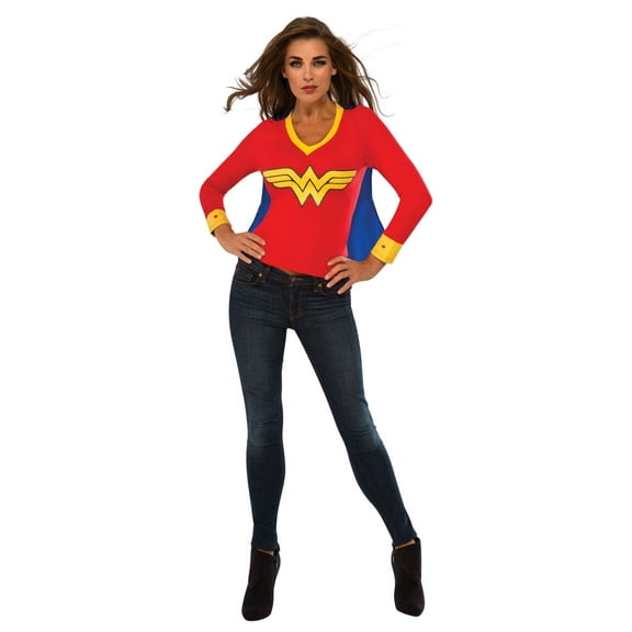 Women's Wonder Woman Superhero Sporty T-Shirt Costume Apparel Small 4-6