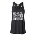 thumbnail image 1 of Womens Wooden Spoon Survivor Funny Flowy Racerback Tank Top T-Shirt, 1 of 1