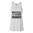 thumbnail image 1 of Womens Wooden Spoon Survivor Funny Flowy Racerback Tank Top T-Shirt, 1 of 1