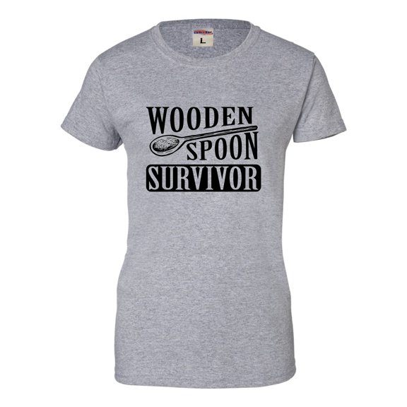 Womens Wooden Spoon Survivor Funny T-Shirt