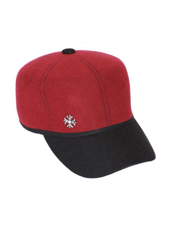 Womens Wool Baseball Cap - Burgundy