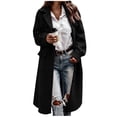 thumbnail image 1 of Womens Wool Blend Overcoat Casual Notched Lapel Single Breasted Long Peacoat Loose Comfy Fall Winter Trench Coat With Pocket, 1 of 5