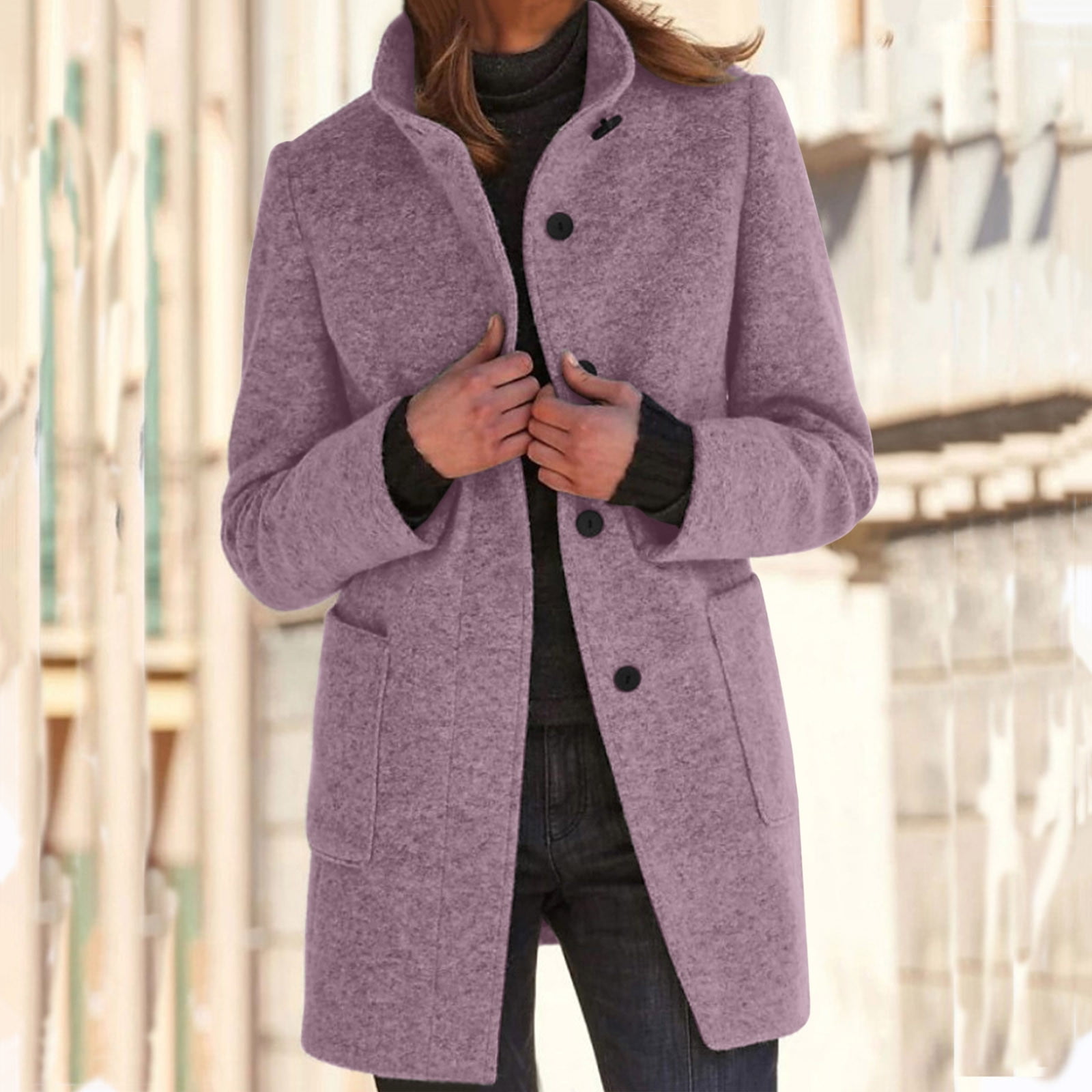 Ladies wool top cardigan with pockets