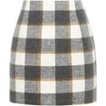 thumbnail image 1 of Womens Wool Plaid Mini Skirt Fall Winter High Waisted Bodycon Pencil Skirt, 1 of 6