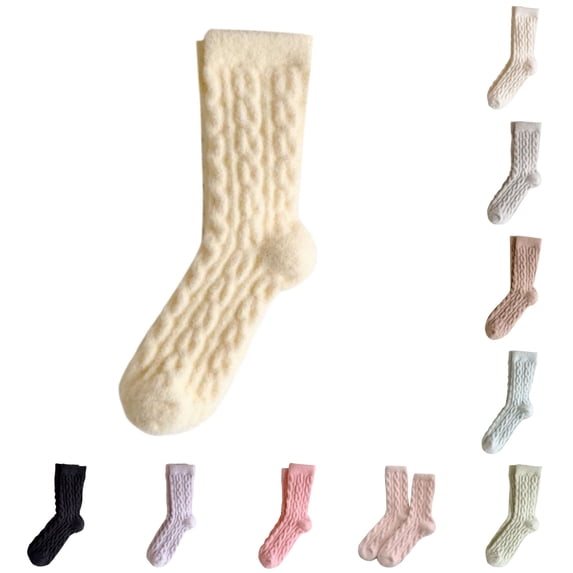 Womens Wool Socks Winter Warm Thick Knit Soft Casual Crew Cozy Thermal Blends Breathable Wicking Floor Outdoor Sports Daily Wear