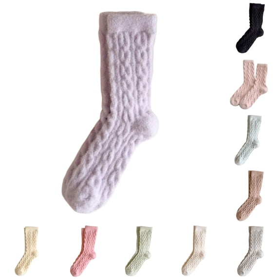 Womens Wool Socks Winter Warm Thick Knit Soft Casual Crew Cozy Thermal Blends Breathable Wicking Floor Outdoor Sports Daily Wear