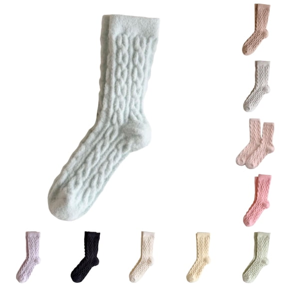 Womens Wool Socks Winter Warm Thick Knit Soft Casual Crew Cozy Thermal Blends Breathable Wicking Floor Outdoor Sports Daily Wear
