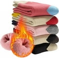 thumbnail image 1 of Womens Wool Socks Womens Crew Seamless Winter Warm Thermal Socks 5 Pack, 1 of 8
