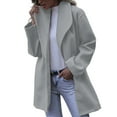 thumbnail image 1 of Womens Wool Thin Coat Trench Jacket Ladies Warm Slim Long Overcoat Outwear winter clothing for women, 1 of 5