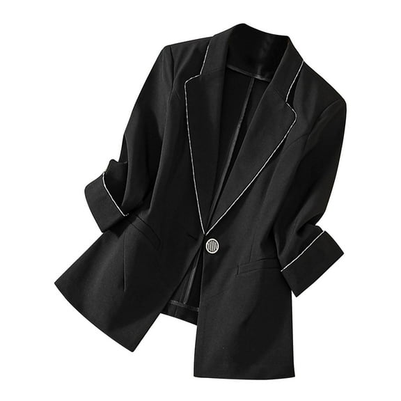 Womens Work Blazers Long Sleeve Stretch Lapel Collar Open Front Suit Jackets Casual Comfy Fashion 2025 Fall Outfits