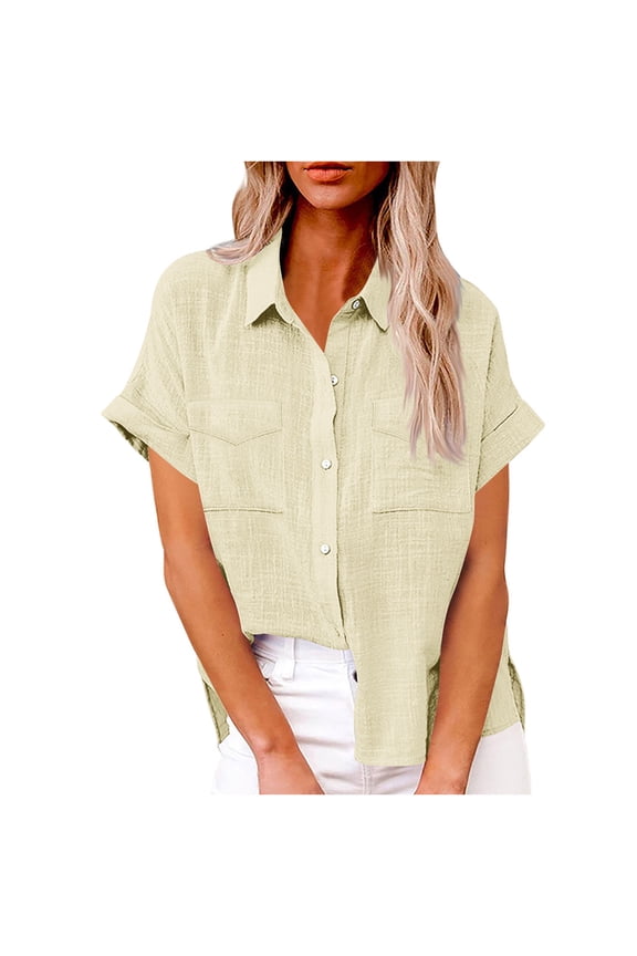 Womens Work Blouses Short Sleeve Womens Sports Tops Pastel Women Tank Tops Loose Workout Generic Womens Tops