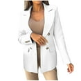 thumbnail image 1 of Womens Work Office Lapel Button Blazer Long Sleeve Lightweight Work Office Blazer Jacket Casual Open Front Cardigan, 1 of 8