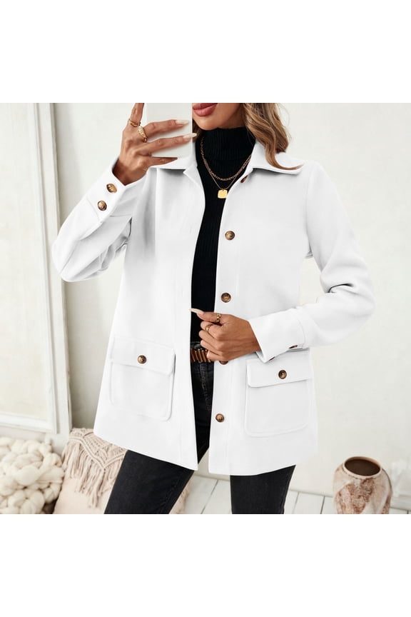 Womens Work Office Winter Overcoat Single Breasted Point Collar Pea Coat
