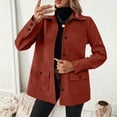 thumbnail image 1 of Womens Work Office Winter Overcoat Single Breasted Point Collar Pea Coat, 1 of 6