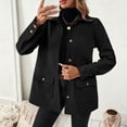 thumbnail image 1 of Womens Work Office Winter Overcoat Single Breasted Point Collar Pea Coat, 1 of 6