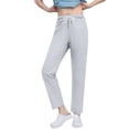 thumbnail image 1 of Womens Work Pants, Medical Scrub Pants for Women, 2025 Wide Leg Jogger Scrub Pants Drawstring Elastic Waist Pull-On Cargo Trousers, 1 of 4