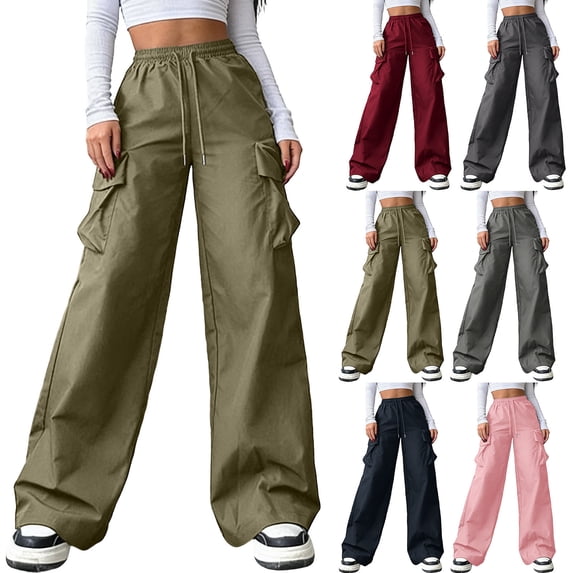 Womens Work Pants Work Pants for Women Ladies' Loose Casual Pants With Pockets And Straight Leg Work Pants Pink Xxxxxl