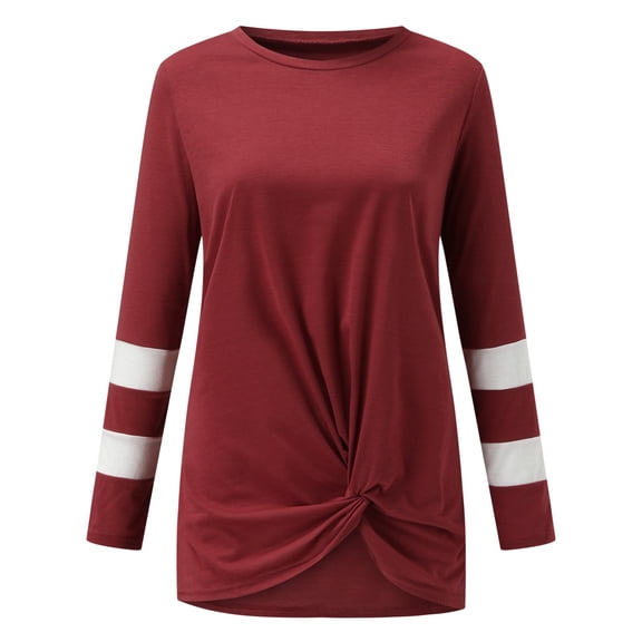 Womens Work Shirts Tops Casual Long Sleeve Solid Color Tunics Loose Women Tees Blouses S