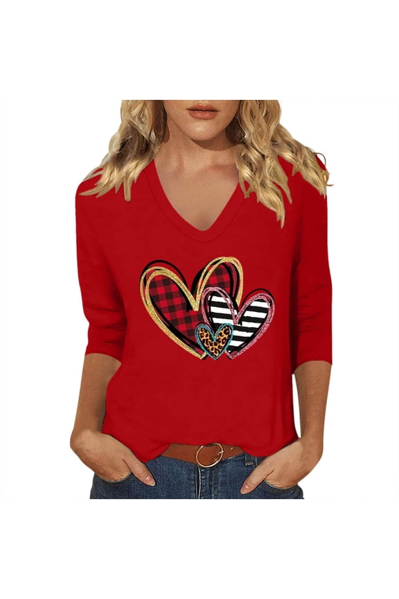 Womens Work Shirts Tops Graphic Print Casual Short Sleeve Blend Tees Blouses