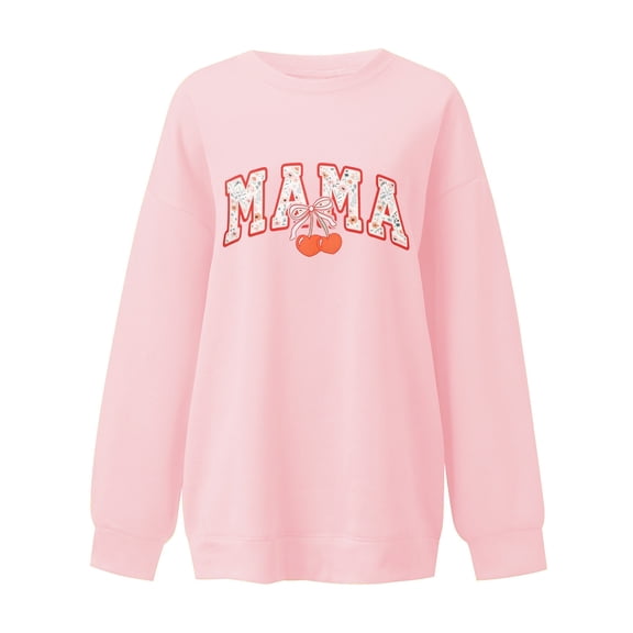 Womens Work Shirts Tops Long Sleeve Crewneck Sweat Fashion Loose Fit Casual Pullover Women Tees Blouses Pink S