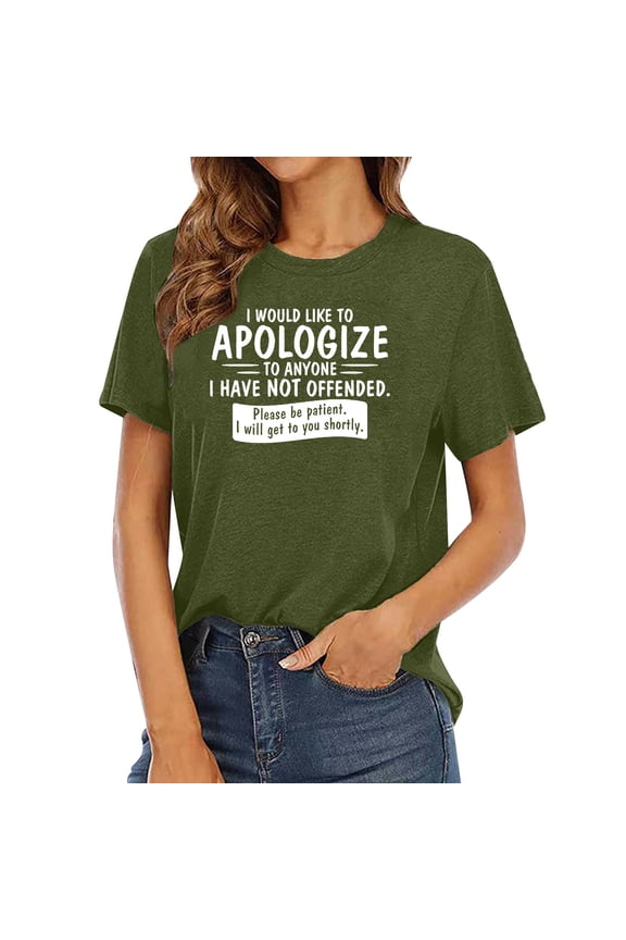 Womens Work T Shirts Tops Graphic Letter Print Loose Fit Short Sleeve Crewneck Boho Shirts