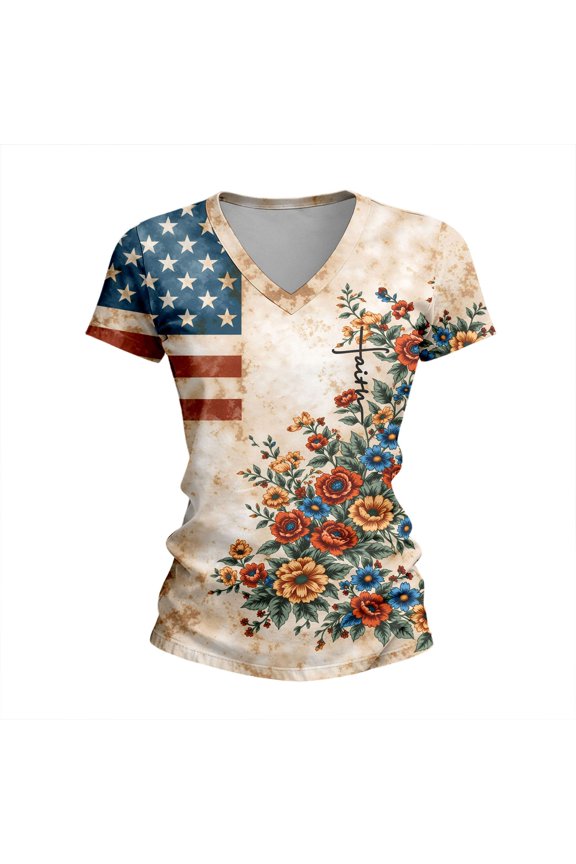 Womens Work T Shirts Tops Graphic Print Loose Crewneck Casual Boho Shirts