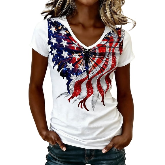 Womens Work T Shirts Tops Short Sleeve Print Crewneck Blouse Outfits Boho Shirts