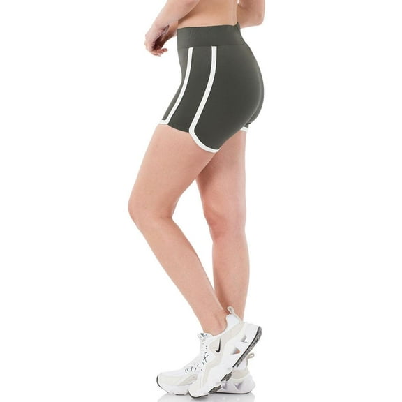 Womens Workout High Waist Running Nylon Dolphin Shorts