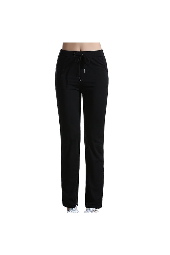 Womens Workout Leggings Solid Color Elastic High Waisted Yoga Trousers Cozy Soft Casual Tights Tummy Control Running Trousers Black M