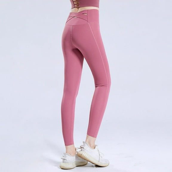 Womens Workout Leggings Solid Color Slim Fits Stretchy Lightweight Velvet Yoga Pants Cozy Soft Casual Tights Tummy Control Hiking Pants Pink S