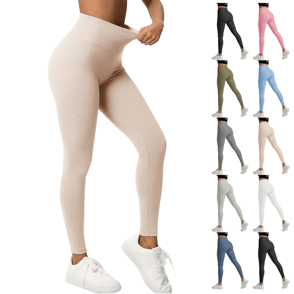 Womens Workout Leggings Tummy Control Yoga Pants High Waisted Leggings for Women Sports Running Fitness Yoga Pants Stretchy Seamless Athletic Pants Size S-3XL
