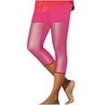 thumbnail image 1 of Womens Workout Mesh Capri Leggings Lightweight Seamless Sheer Tights High Waist Capris Athletic Running Legging Hot Pink, M, 1 of 7