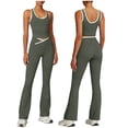 thumbnail image 1 of Womens Workout Set Summer Two Piece U Back Sports Bra Matching High Waist Leggings Gym Pilates Outfits, 1 of 7