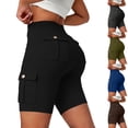 thumbnail image 1 of Womens Workout Shorts High Waisted Scrunch Butt Gym Biker Booty Shorts with Cargo Pockets, 1 of 6