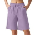 thumbnail image 1 of Womens Workout Shorts High Waisted Tummy Control Gym Yoga Shorts Running Shorts Purple XXL, 1 of 7
